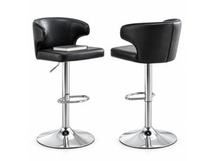 tabouret de bar assise réglable en hauteur <strong>STILVORA</strong> - noir