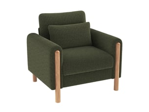 Fauteuil fixe HAVRYA  Tissu bouclette vert vendu A l'unité