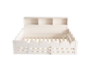 Lit cabane 140x200 cm <strong>OXEZA</strong>  <strong></strong> coloris blanc
