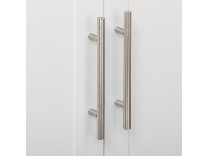 Desserte de cuisine 109 x 40 x 89 cm blanche en mdf, plateau de travail, rangement latéral et roulettes - Conforama E
