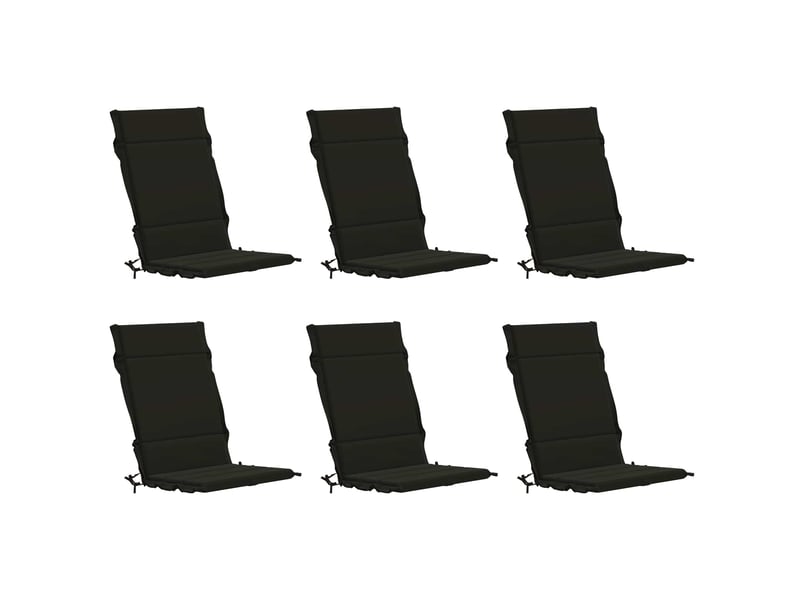  Lot de 6 coussins de chaise à dossier haut gemert noir cf59383  - Conforama A