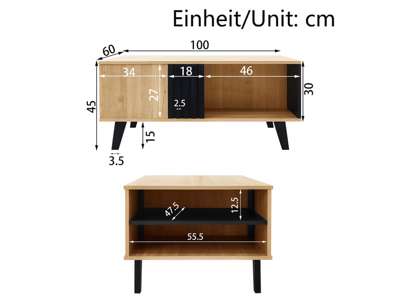  Ensemble de meubles de salon moderne - 3 pièces - table basse - meuble tv 170x40x50.5 cm 100x60x45cm - Conforama R