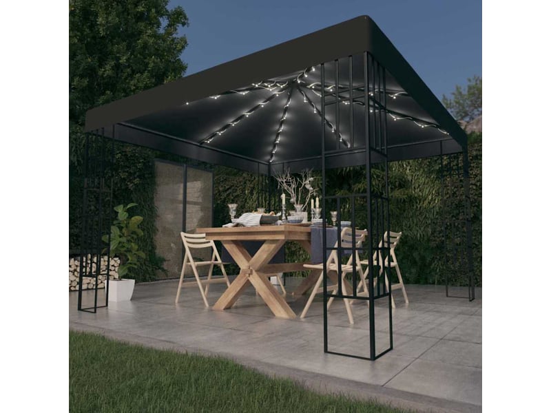  Tonnelle avec guirlande lumineuse à led 3x3 m anthracite cf62463  - Conforama B