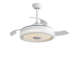 Ventilateur de plafond 42 pouces 106,6 cm – blanc – led 32 w rgb, moteur dc réversible, télécommande