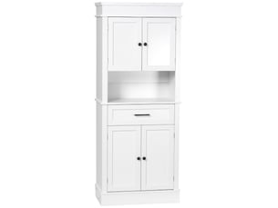 Buffet de cuisine armoire de cuisine multi-rangements 2 placards 2 portes tiroir niche mdf particules panneaux e1 blanc
