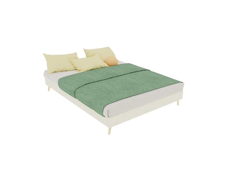  Lit cadre en tissu et métal beige 140 x 200 cm  - Conforama E