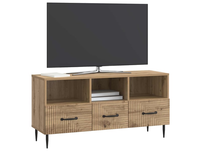  Meuble tv - banc tv - meuble de rangement 102 x 34,5 x 50 cm chêne artisanal bois d'ingénierie  - Conforama C