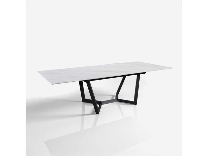 Table extensible en céramique et acier 160200240 x 91 mohill evo - effet marbre blanc - Conforama A