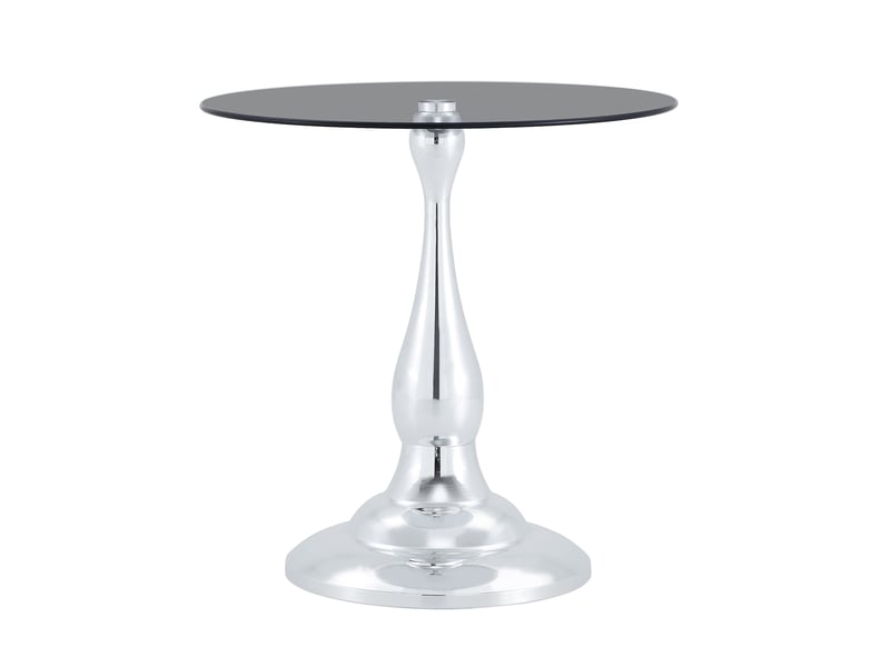  Table d’appoint ronde en verre trempé avec base antidérapante - lpospi - métal argenté, ø 50 × h 51,5 cm  - Conforama A
