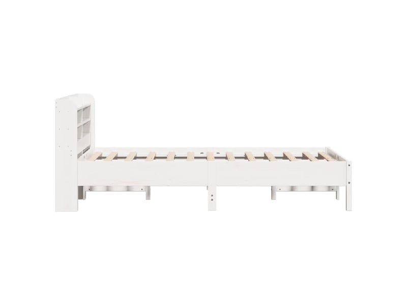  Lit simple- lit adulte -  cadre de lit sans matelas blanc 90x190 cm bois de pin massif  - Conforama D