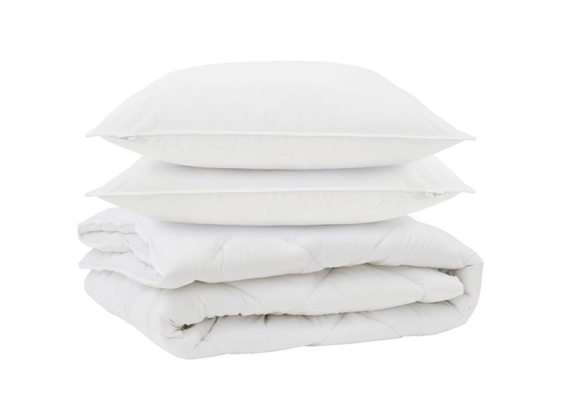  Duvet toutes saisons avec oreiller 3 pièces - couette blanc microfibre  - Conforama A