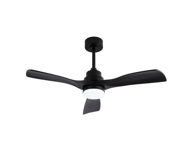  Ventilateur de plafond 107x107x40 cm noir en abs, avec lumière led 20 w et télécommande 6 vitesses  - Conforama D