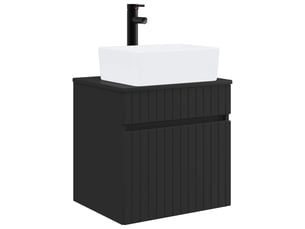 Meuble de lavabo mural, rangement salle de bain noir 49x41x63 cm bois d'ingénierie shl951