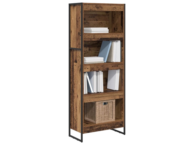  Bibliothèque, armoire à livres 60 x 30 x 155 cm bois d'ingénierie bois ancien  - Conforama C