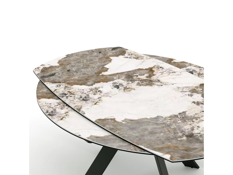 Table extensible ronde 90 à 150 cm céramique marbré - patagonia  - Conforama C