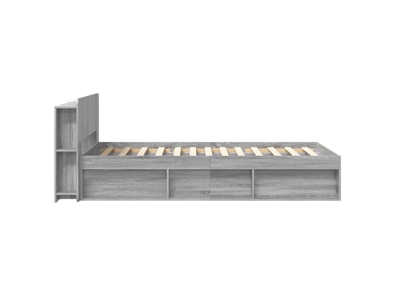  Lit simple- lit adulte -  cadre de lit avec rangement sonoma gris 100 x 200 cm  - Conforama C