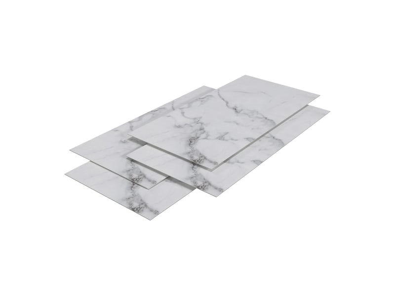  Set de 12 panneaux muraux décoratifs 120 x 60 cm marbre blanc 03_0010561  - Conforama A