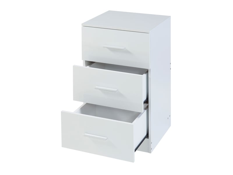 Set de 2 tables de chevet avec 3 tiroirs 66 x 37 x 35 cm panneau de particules blanc 03_0010606  - Conforama D