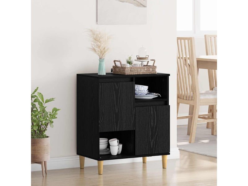 Buffet - bahut - meuble de rangement chêne noir 35 x 60 x 70 cm bois d'ingénierie - Conforama B