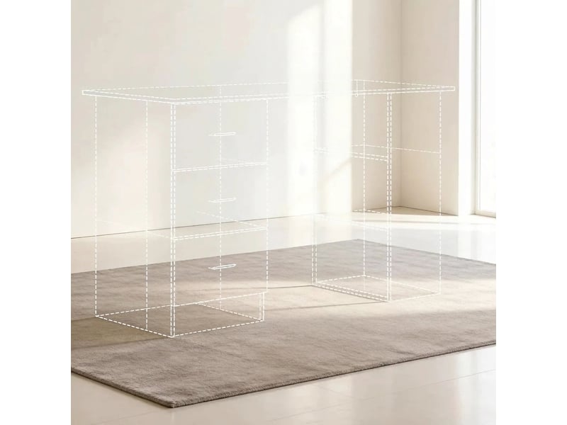  Bureau informatique noyer 120 cm avec 3 tiroirs et étagères réversibles  - Conforama C