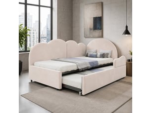 Lit gigogne 90x200 cm <strong>HAUSS SPOLE</strong>  <strong></strong> coloris beige