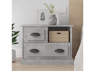 Table de chevet, table de nuit gris béton 60x39x45 cm