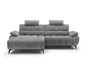 Canapé d'angle gauche fixe DECO IN PARIS GB392AR-M3-VELCH-GRI 4 places Velours gris