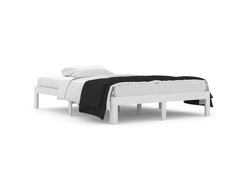  Lit double- lit adulte -  cadre de lit sans matelas blanc 135x190 cm  - Conforama A