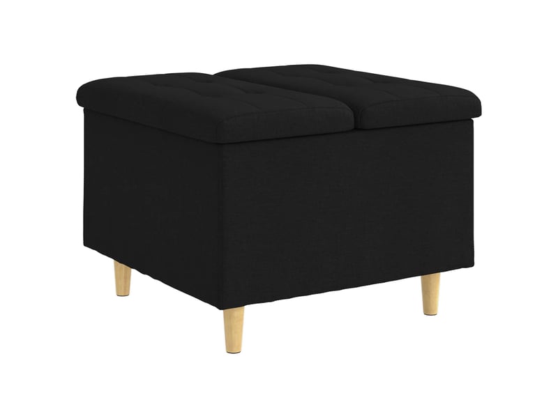 Ottoman, repose pied salon avec rangement noir 60x60x45 cm tissu - Conforama A