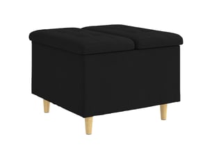 Ottoman, repose pied salon avec rangement noir 60x60x45 cm tissu