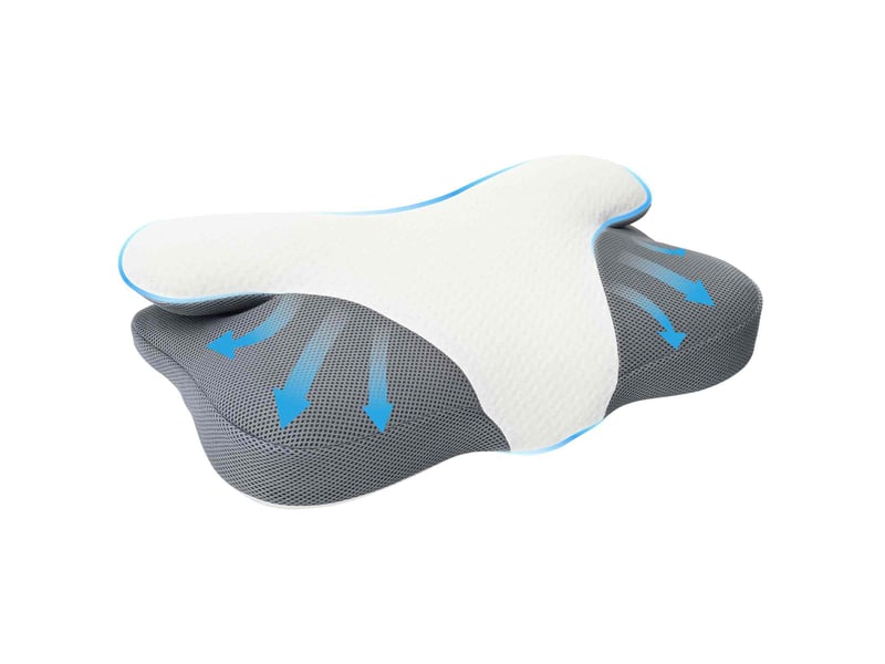 Oreiller, coussin cervical blanc mousse à mémoire de forme cf51349 - Conforama A