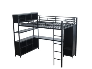 Lit mezzanine 140x200 cm <strong>ARTBEDDING</strong>  <strong></strong> coloris noir