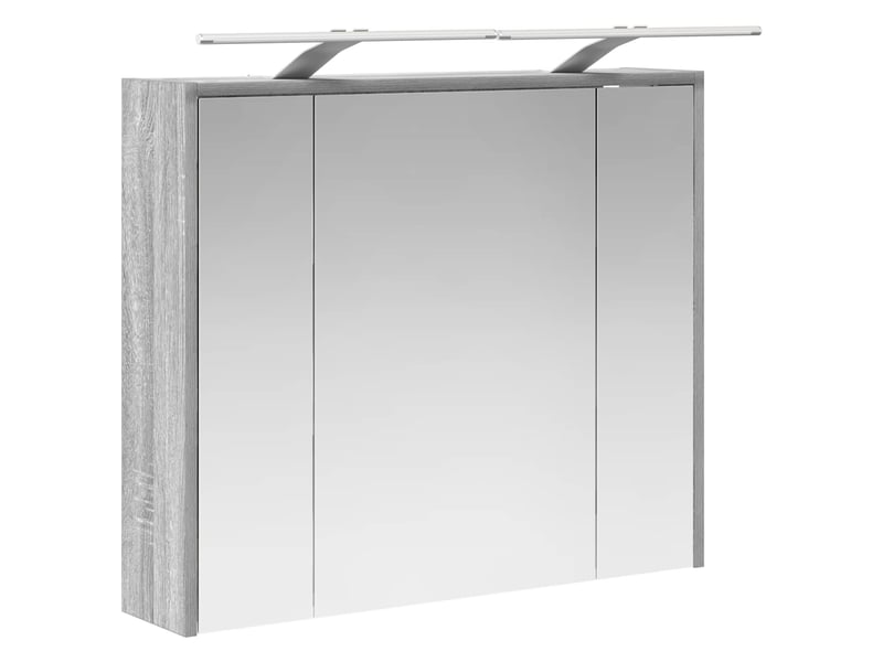 Armoire miroir salle de bain, meuble de rangement gris sonoma 73.5x16x62.5 cm shl6237 - Conforama E