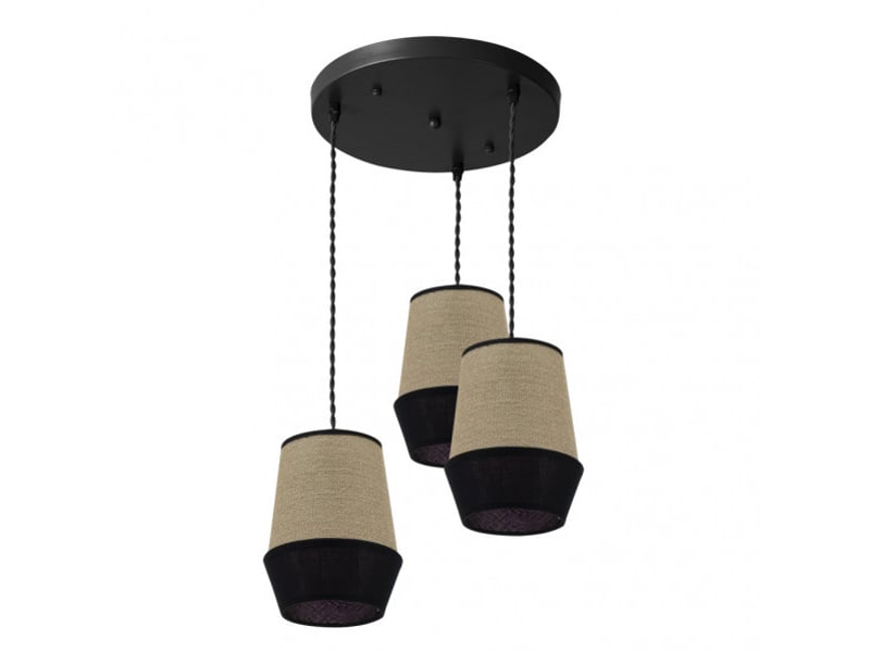  Plafonnier suspendu fabrilamp campana jutenoir 3 x e27 hauteur réglable 38-120 cm 36x36 cm 173983009 - Conforama A