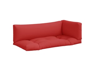 Lot de 3 coussins de palette, coussins de canapé rouge tissu cf59708