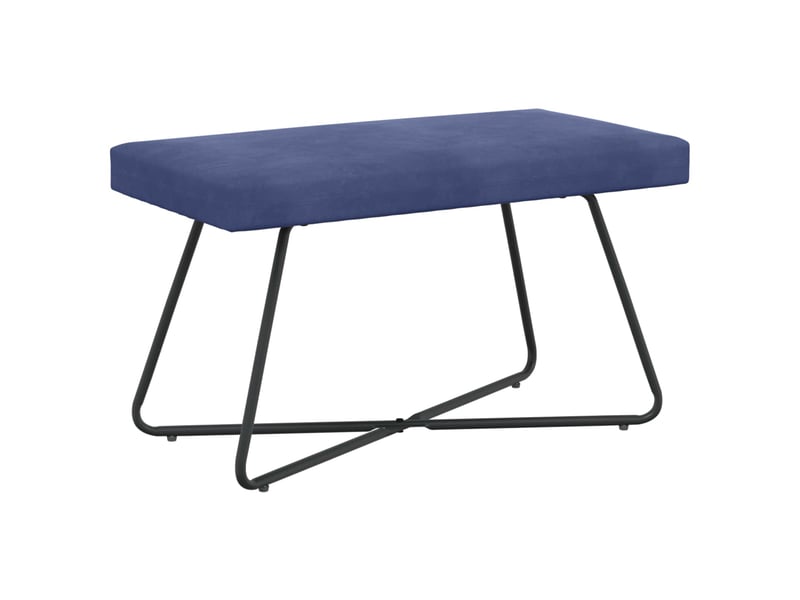  Banc, canapé 2 places bleu police 80x40x45 cm velours  - Conforama A