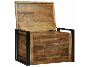 Boîte de rangement, coffre de rangement marron et noir 80x50x50 cm