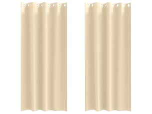 Lot de 2 rideaux occultants, rideaux black-out avec anneaux crème 245 x 140 cm cf44630