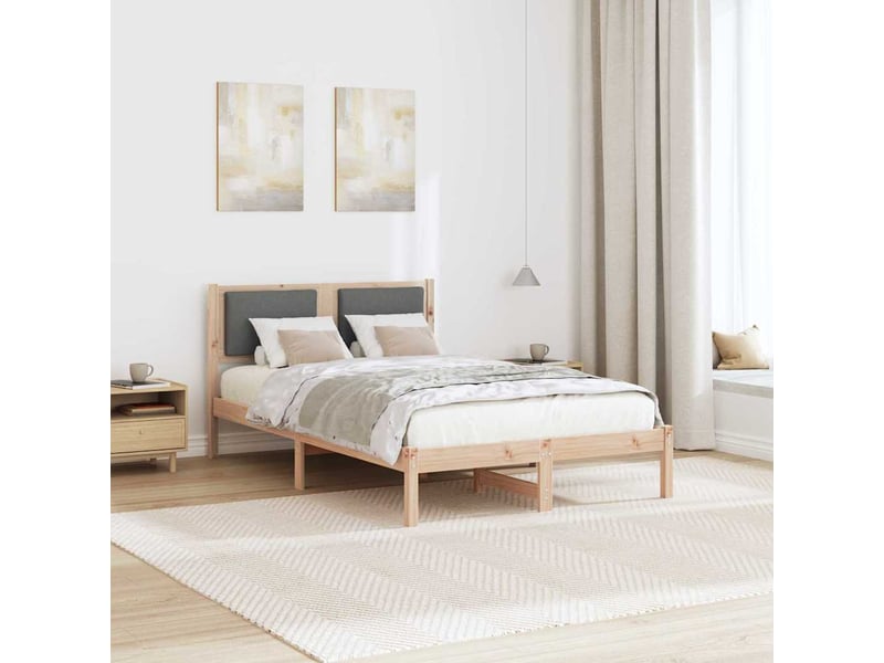  Lit double- lit adulte -  cadre de lit gris foncé 120 x 190 cm pin massif  - Conforama C