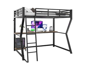 Lit mezzanine 90x200 cm MEUBLIV coloris noir
