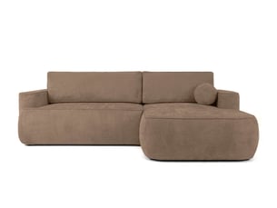 Canapé d'angle droit fixe LOUNGITUDE CASSIS 4 places Tissu Marron glacé