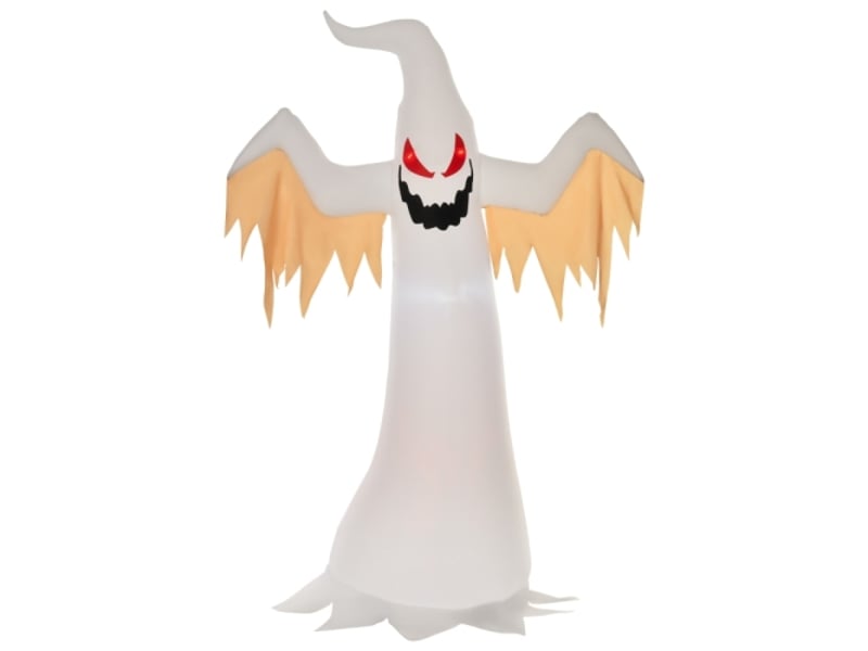  Fantôme gonflable halloween avec led, polyester blanc et rouge, 150 x 80 x 240 cm, ip44, auto-gonflant  - Conforama A