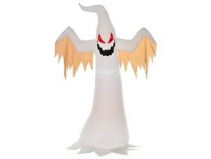 Fantôme gonflable halloween avec led, polyester blanc et rouge, 150 x 80 x 240 cm, ip44, auto-gonflant