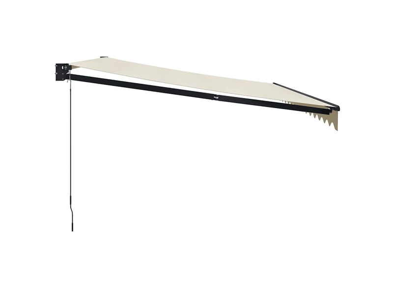 Auvent rétractable, store banne, marquise crème 4x3 m tissu et aluminium - Conforama D