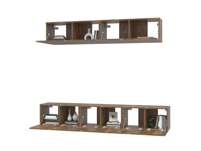  Ensemble de meubles tv 5 pcs chêne fumé bois d'ingénierie shl81796  - Conforama D