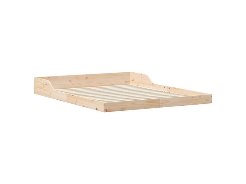 Lit double- lit adulte - cadre de lit marron 150 x 200 cm pin massif - Conforama C