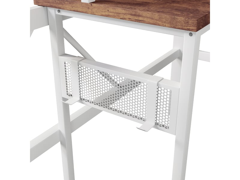  Lit mezzanine 140 x 200 cm avec bureau intégré, cadre en métal et mdf, led multicolore  - Conforama W