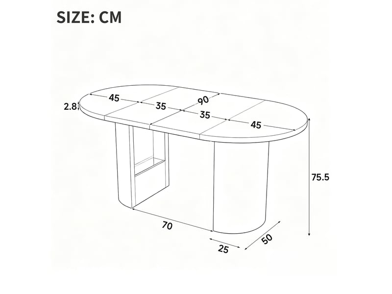  Table à manger extensible 90125160 x 90 cm, 4-8 personnes, chêne, mdf  - Conforama B