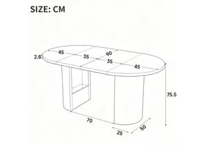 Table à manger extensible 90125160 x 90 cm, 4-8 personnes, chêne, mdf
