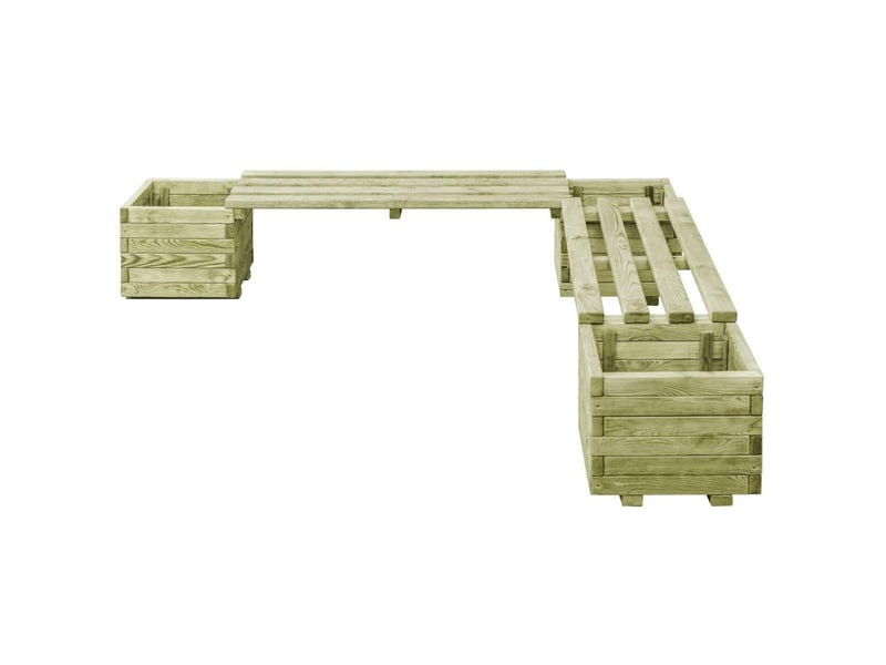  Banc de jardin à jardinières 196 cm bois de pin imprégné 02_0001365  - Conforama C